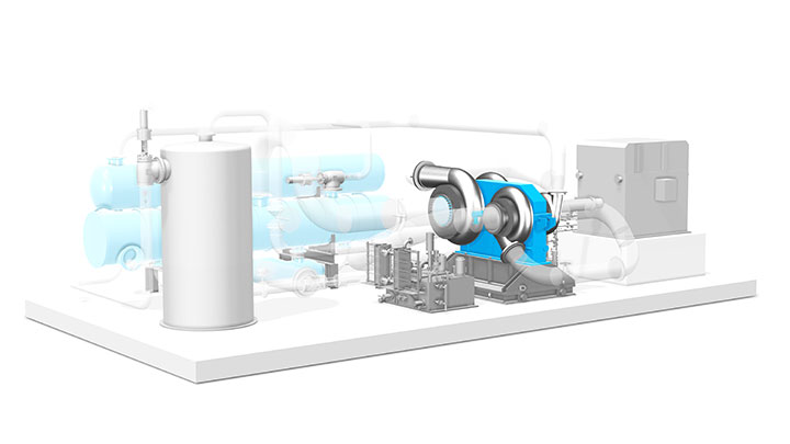 Industrial heat pump rendering Vattenfall