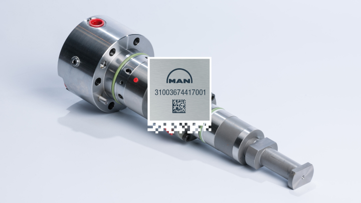 Spare part with QR code