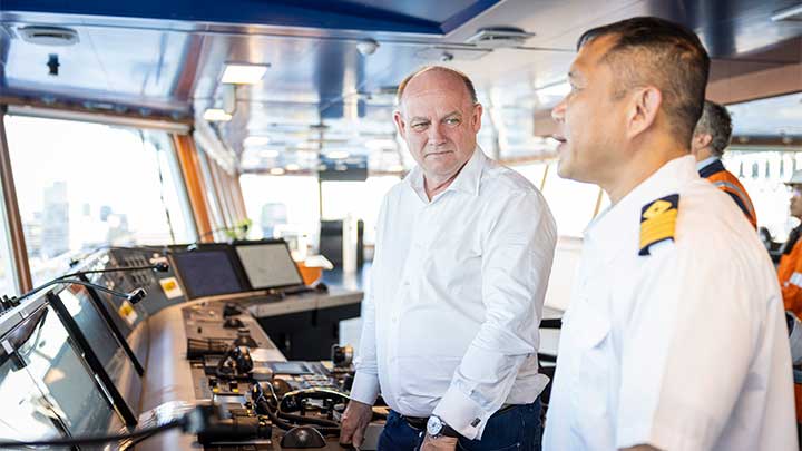 Höegh Autoliners CEO Andreas Enger aboard the Höegh Aurora Höegh Autoliners CEO Andreas Enger aboard the Höegh Aurora