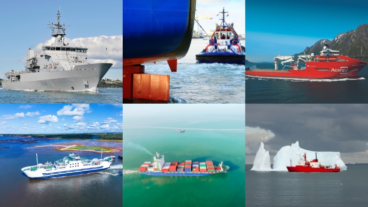 Applications collage of six different vessel types